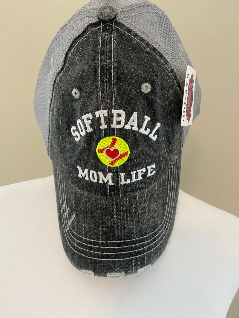 Softball mom life trucker hat