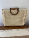 Braided tote bag in ivory