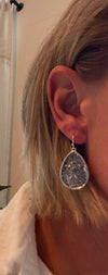 Silver Glitter Drop Earrings