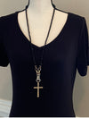 Snakeskin and Cross Necklace