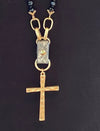 Snakeskin and Cross Necklace